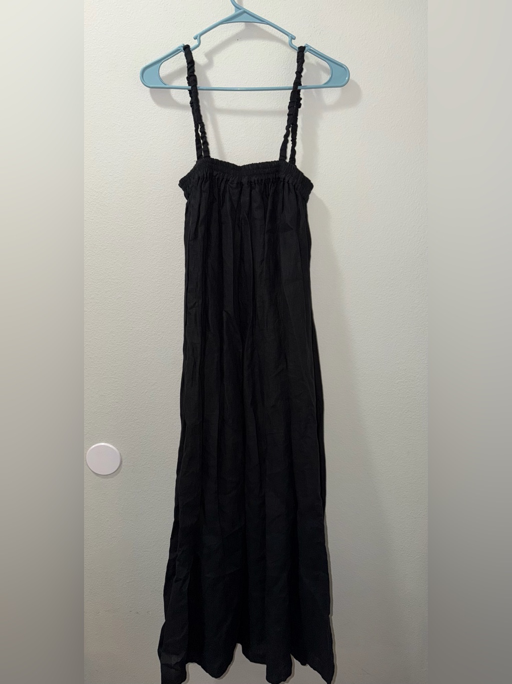 Deiji Studios The Box Pleat Dress 100% Linen Full Length Xs Black Quiet Luxury — image 3 of 8
